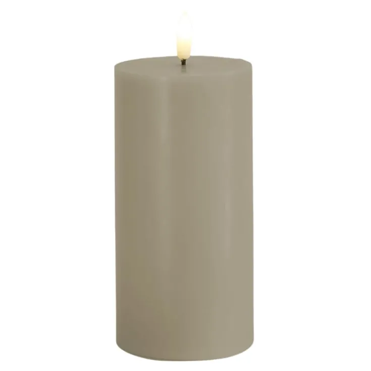 Outlet Sille LED bloklys, batteri, grå Kunstige Stearinlys