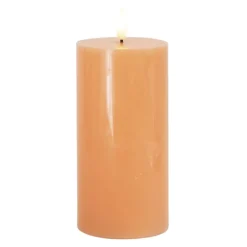 Online Sille LED bloklys, batteri, orange Sirius|Kunstige Stearinlys