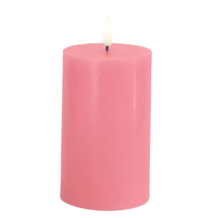 Outlet Sille LED bloklys, batteri, rosa Sirius|Kunstige Stearinlys