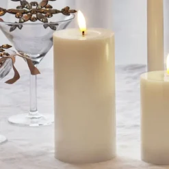Best Sille LED bloklys, batteri, råhvid, Sirius|Kunstige Stearinlys