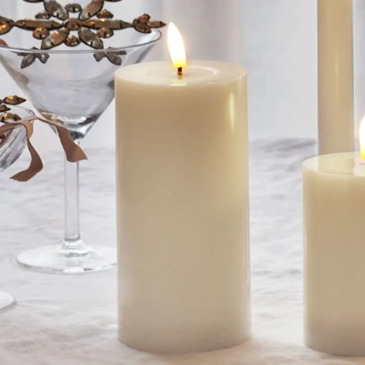 Best Sille LED bloklys, batteri, råhvid, Sirius|Kunstige Stearinlys
