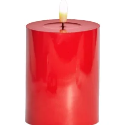Hot Sille LED bloklys, batteri, rød, Sirius|Kunstige Stearinlys