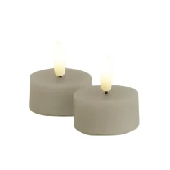 Outlet Sille LED fyrfadslys, batteri, grå Sirius|Kunstige Stearinlys