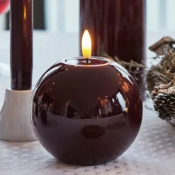 Hot Sille rundt LED bloklys, batteri, Sirius|Kunstige Stearinlys