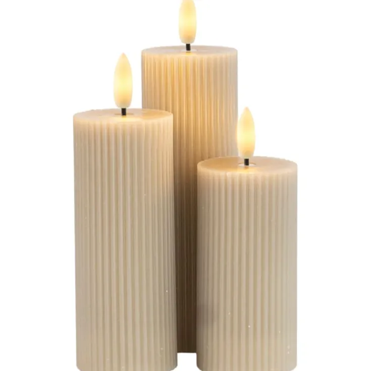 Online Smilla LED bloklys, genopladelig, Tilbud|Kunstige Stearinlys