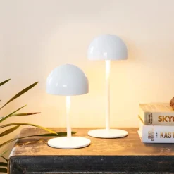 Hot Tim genopladelig bordlampe, hvid, 22 cm Udendørs Bordlamper|Udendørs Batterilamper