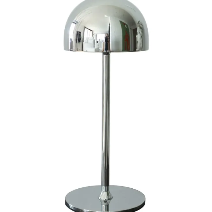 Hot Tim genopladelig bordlampe, krom, 30 cm Udendørs Bordlamper|Genopladelige Lamper