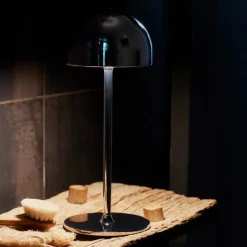 Outlet Tim genopladelig bordlampe, sort nikkel, 30 cm Udendørs Bordlamper|Genopladelige Lamper