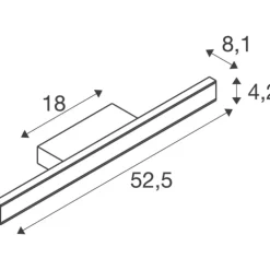 Clearance One Linear væglampe, messing, 50 cm Væglamper|Slv
