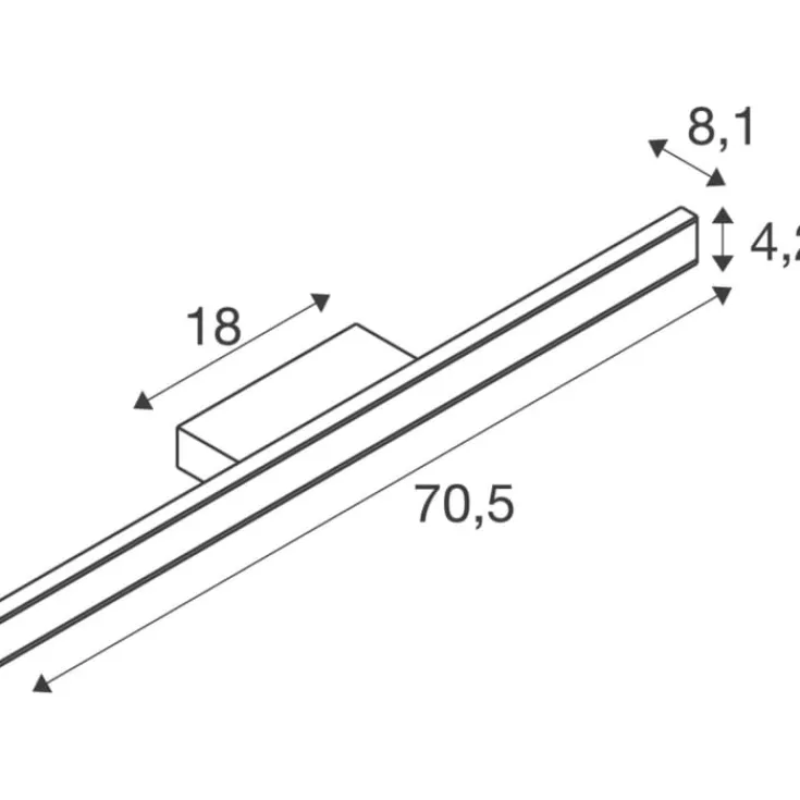 New One Linear væglampe, messing, 70 cm Væglamper|Slv