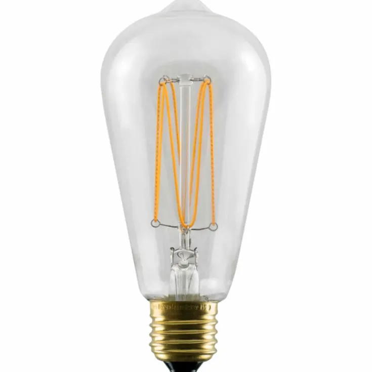 Online Rustika Soft Cage E27 edisonpære, 2200K, 6W Slv