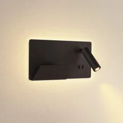 Hot Somnila USB væglampe, sort, Slv