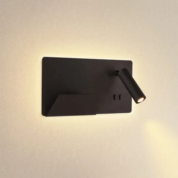 Hot Somnila USB væglampe, sort, Slv