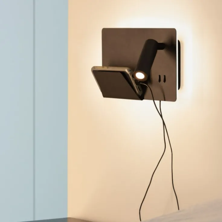 Hot Somnila USB væglampe, sort, Slv
