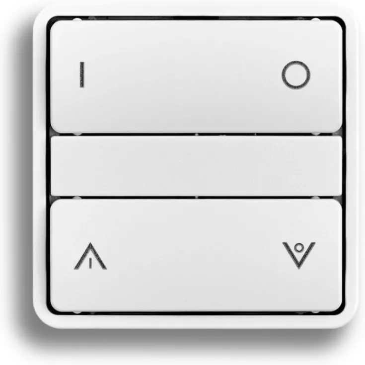 Discount Zigbee batteritryk til LK Fuga, tænd/sluk og op/ned tangenter, hvid med Baseline 50 ramme Afbrydere