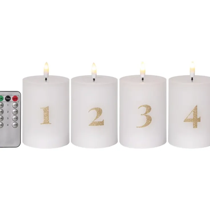 Best advent LED bloklys, batteri, 12,5 cm Julepynt Med Lys