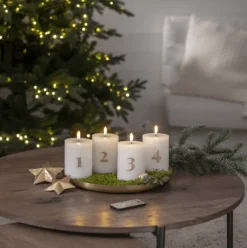 Best advent LED bloklys, batteri, 12,5 cm Julepynt Med Lys