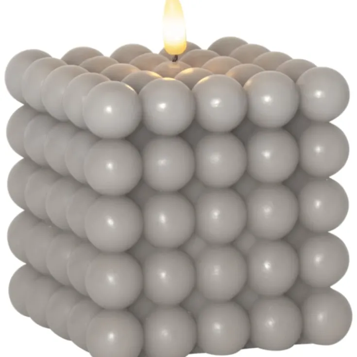 Outlet Flamme Dot Bubble LED stearinlys, grå Kunstige Stearinlys