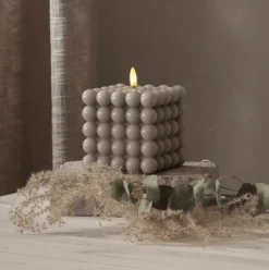 Outlet Flamme Dot Bubble LED stearinlys, grå Kunstige Stearinlys