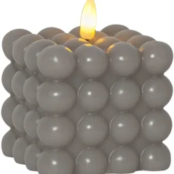 Discount Flamme Dot Bubble LED stearinlys, grå Kunstige Stearinlys