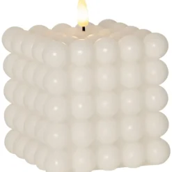 Online Flamme Dot Bubble LED stearinlys, hvid Kunstige Stearinlys