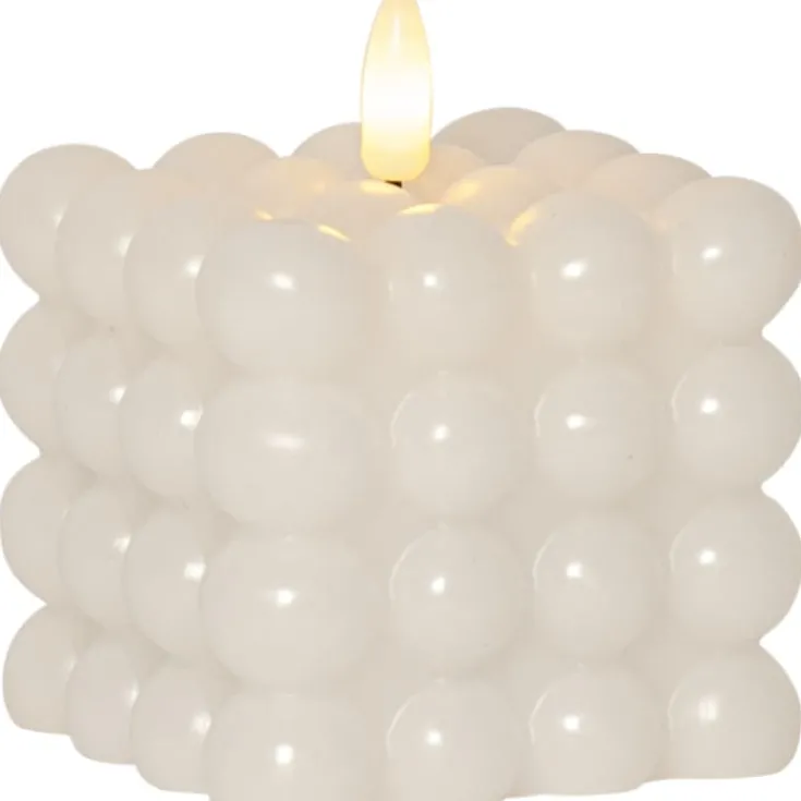 New Flamme Dot Bubble LED stearinlys, hvid Kunstige Stearinlys