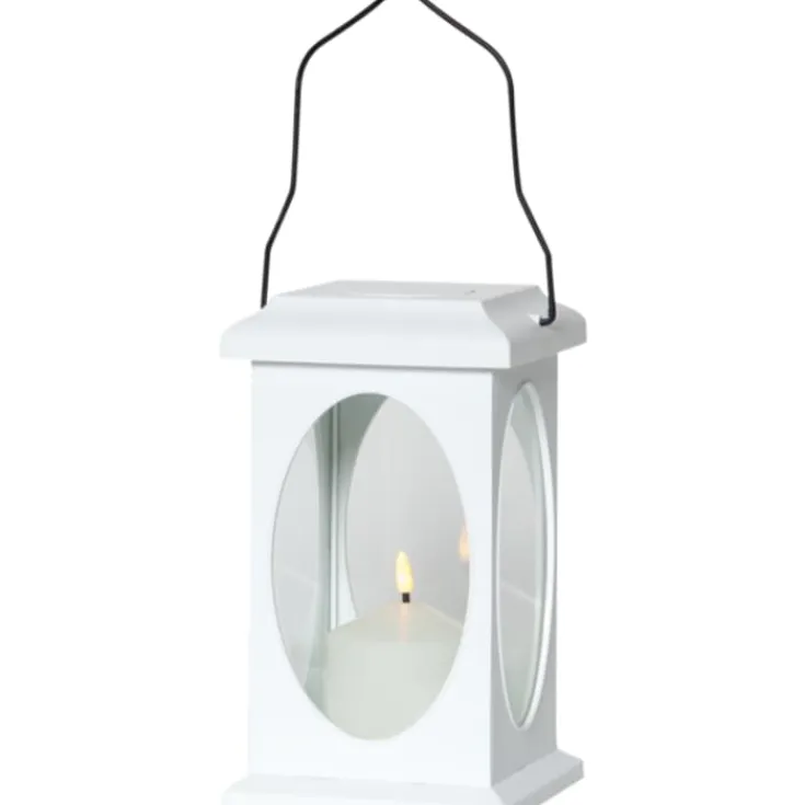 New Flamme lanterne, batteri, hvid Udendørs Bordlamper