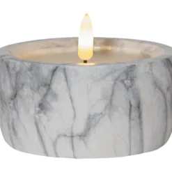 Online Flamme Marble LED bloklys, batteri Kunstige Stearinlys