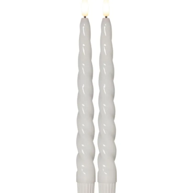 Flamme Shine Swirl LED kronelys, batteri, Kunstige Stearinlys