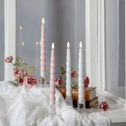 Flamme Shine Swirl LED kronelys, batteri, Kunstige Stearinlys