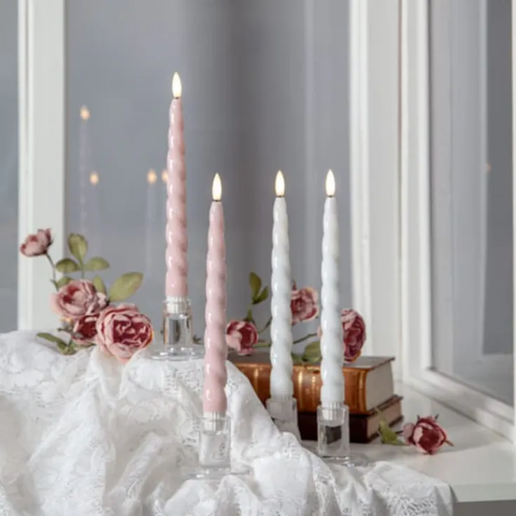 Flamme Shine Swirl LED kronelys, batteri, Kunstige Stearinlys