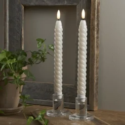 New Flamme Swirl LED kronelys, batteri, Kunstige Stearinlys