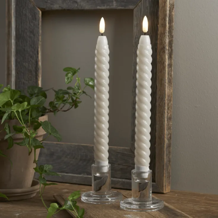New Flamme Swirl LED kronelys, batteri, Kunstige Stearinlys