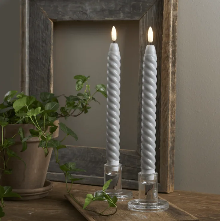 New Flamme Swirl LED kronelys, batteri, Kunstige Stearinlys