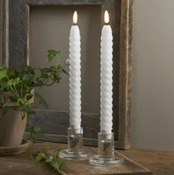 Outlet Flamme Swirl LED kronelys, batteri, Kunstige Stearinlys