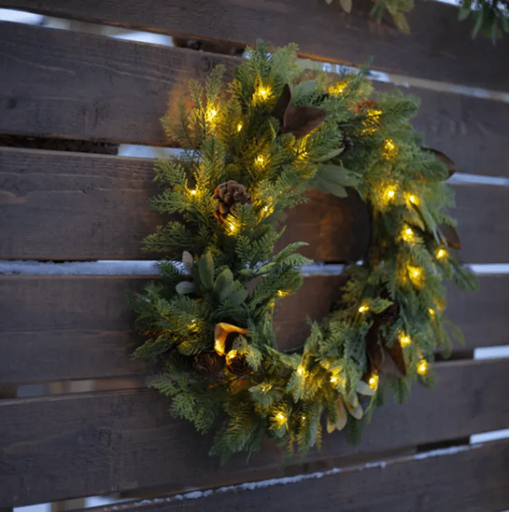 Best Mixi udendørs julekrans med lys, batteri, Ø60 cm Julekranse & Granguirlander