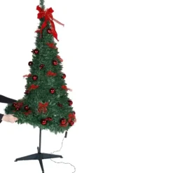 Discount Pop-up kunstigt juletræ med lys & sløjfer Kunstige Juletræer