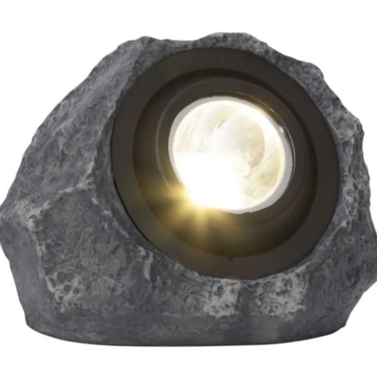 Rocky solcellelampe sten, varmt hvidt lys Solcellelamper|Udendørs Batterilamper