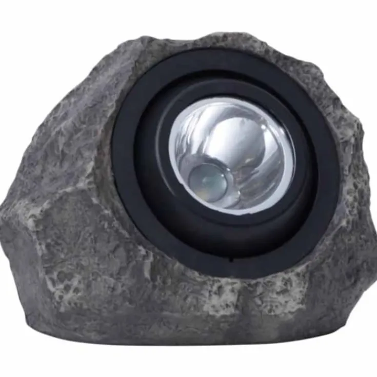 Rocky solcellelampe sten, varmt hvidt lys Solcellelamper|Udendørs Batterilamper
