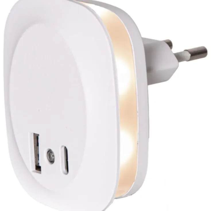 Discount vågelampe med sensor & USB A & C Natlamper