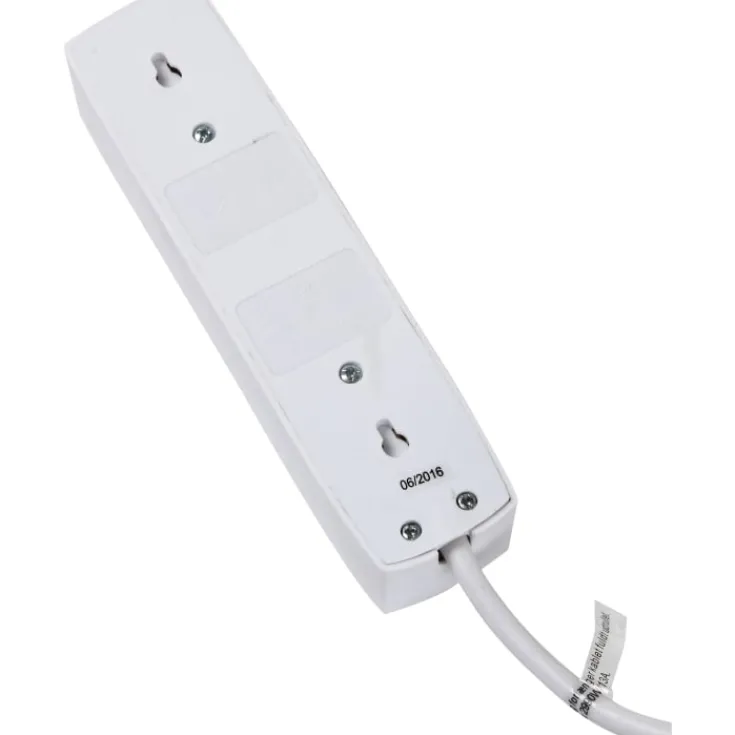 Outlet Stikdåse med 4 udtag, jord, 5 meter, hvid Stikdåser