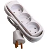 Discount Stikdåse, 3 udtag, jord, 1,5 meter, hvid Stikdåser