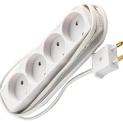 Outlet Stikdåse, 4 udtag, 1,5 meter, hvid Stikdåser