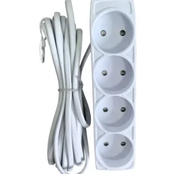 Online Stikdåse, 4 udtag, 5 meter, hvid Stikdåser