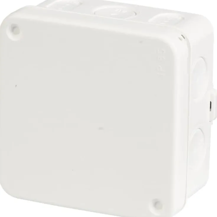 Clearance 5 stk AP75 forgreningsdåse, 75x75x38 mm, hvid Samledåser
