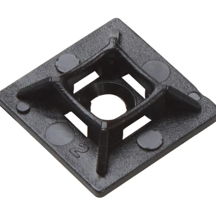 New 100 stk ABB sokkel til kabelstrips, sort Kabelstrips