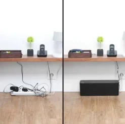 Online 12 stk Cablebox kabelskjuler, lille, sort Kabelskjulere
