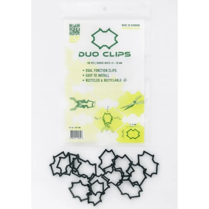 Clearance 100 stk rilleclips til ledninger og rør, Ø22-50 mm Kabelclips- & Bøjler