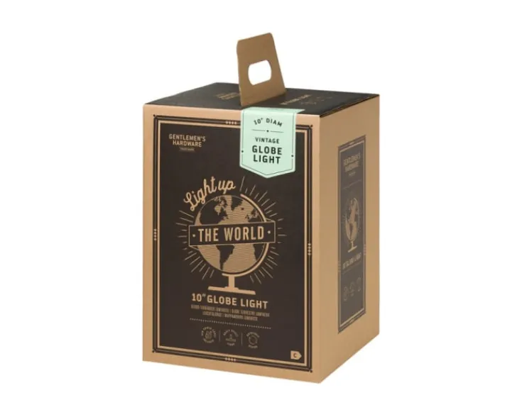 Hot 2 stk Globus med lys, vintage Globus Med Lys