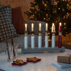 Online 4 stk Lucia julelysestage, 6 lys Julepynt Med Lys